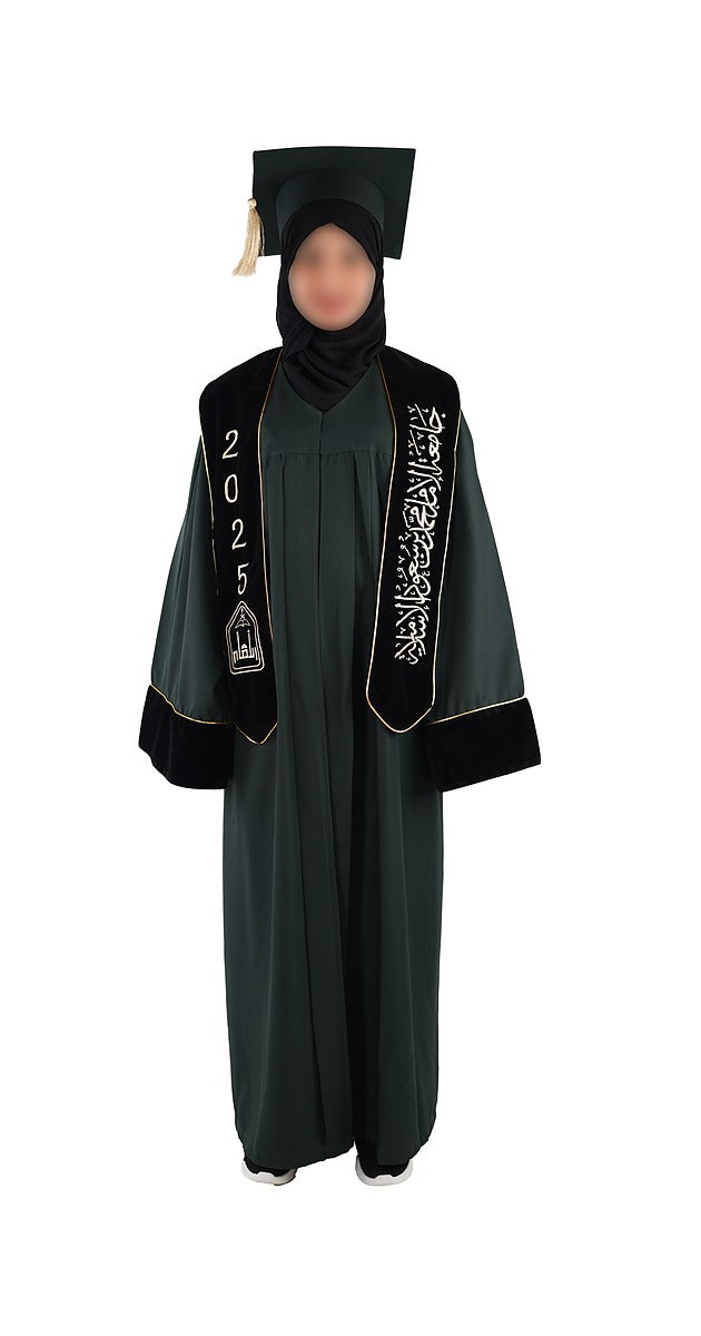 عباية تخرج زيتي موديل 04004