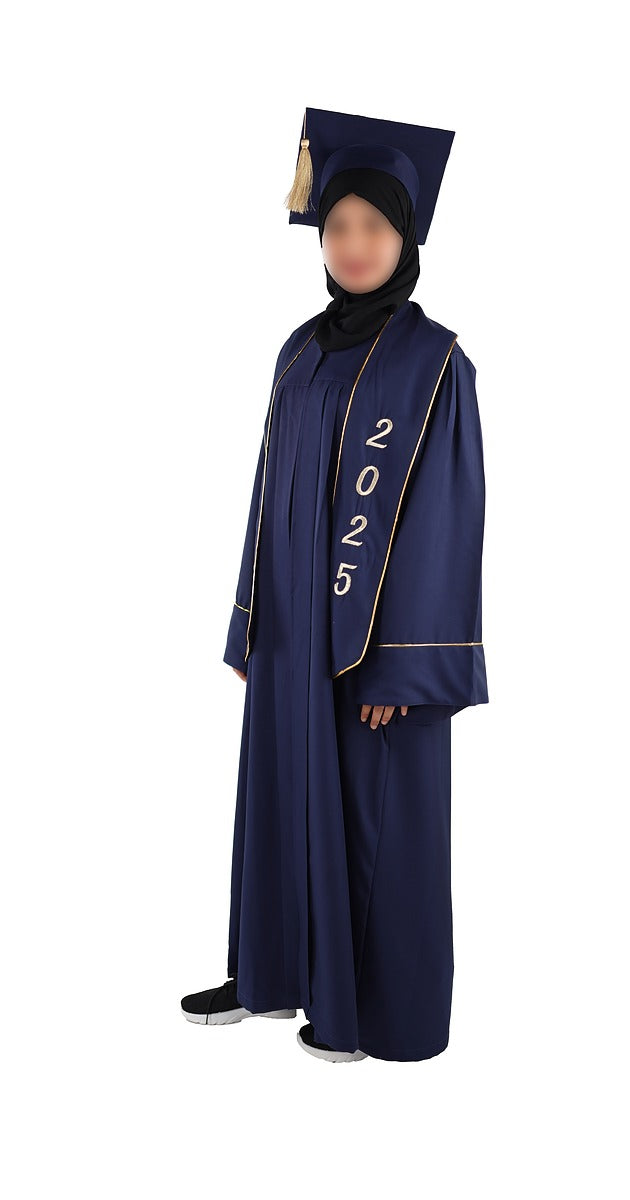 عباية تخرج كحلي كسرات  4003