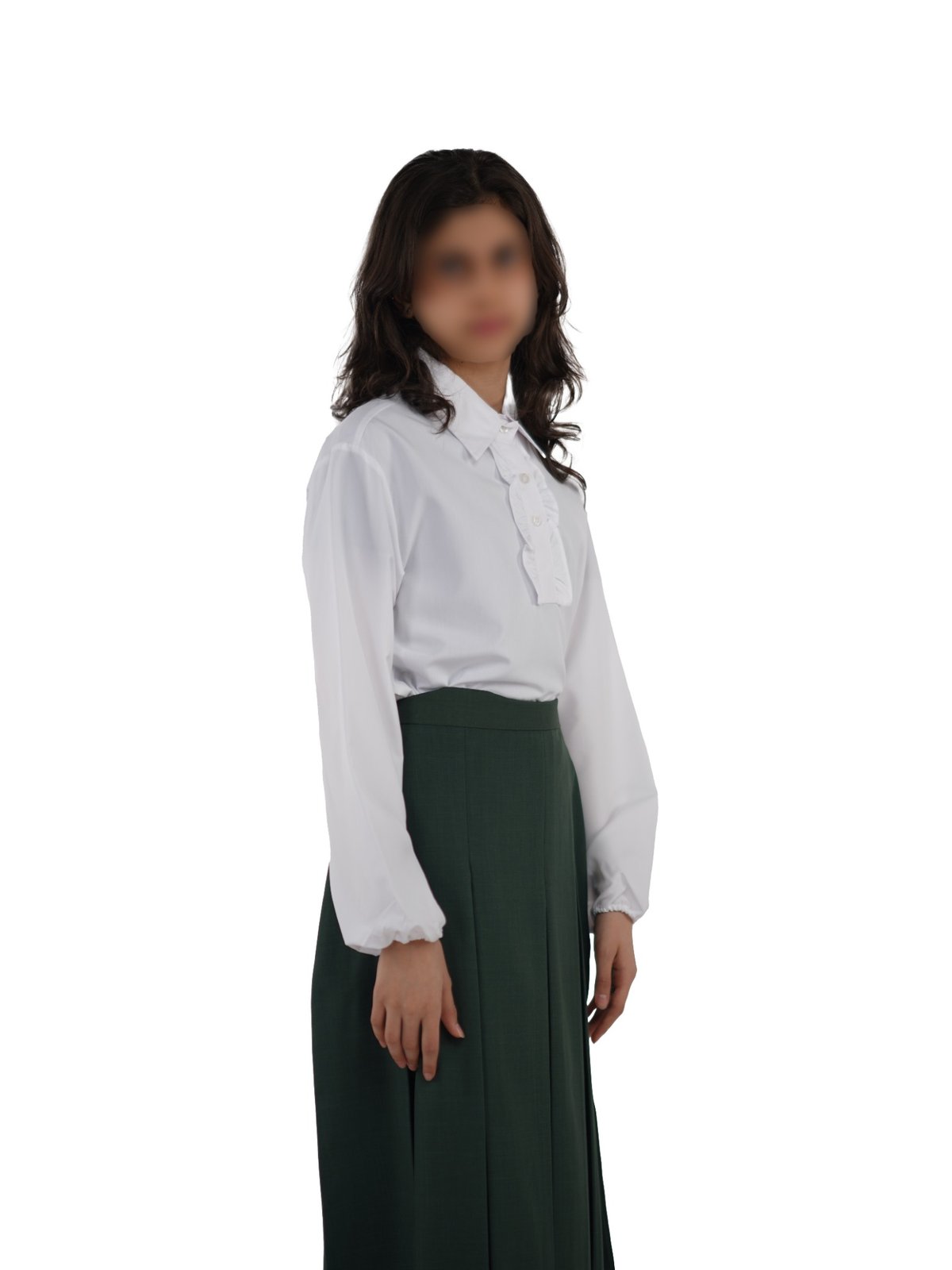 بلوزة  قلاب أبيض كشكش