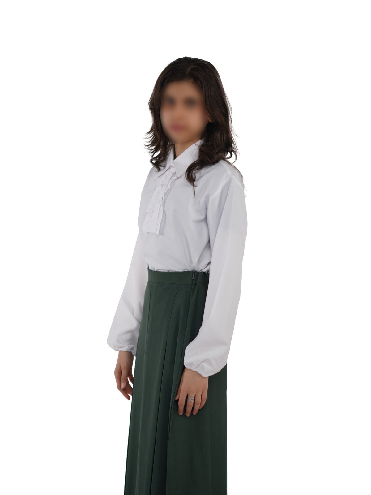 بلوزة  قلاب أبيض كشكش