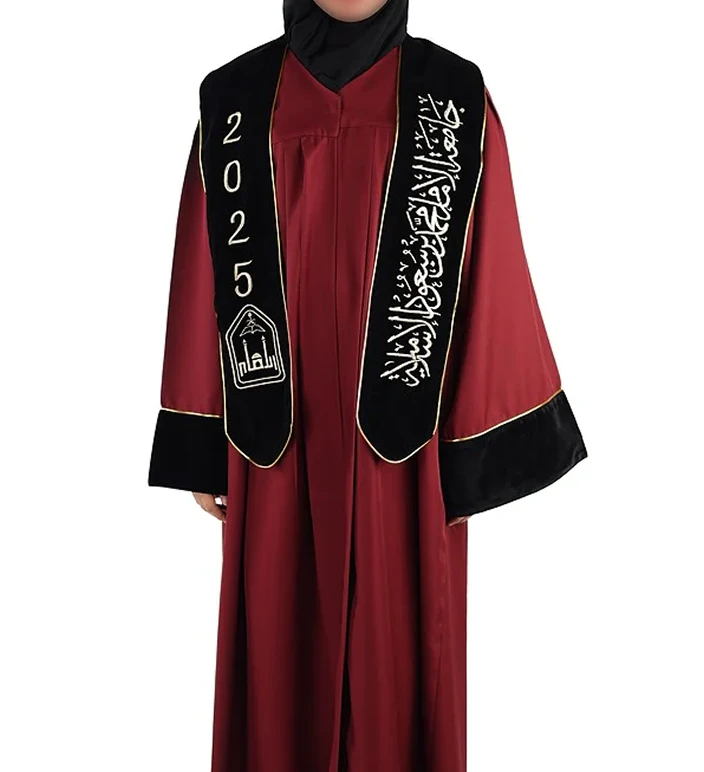 عباية تخرج عنابي موديل 04005